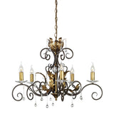 Amarilli Gothic Elegance Bronze and Gold 5 Light Chandelier