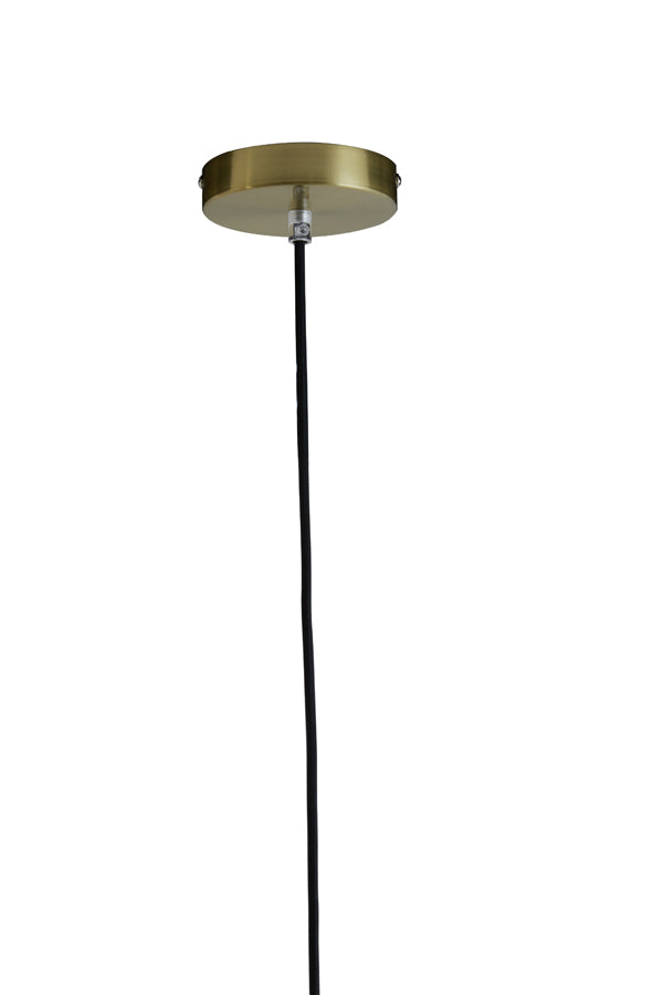 Elegant 40 cm Glass Pendant Lamp in Light Grey and Gold
