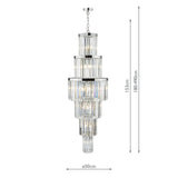 Angel 28 Light Chandelier Crystal and Polished Chrome
