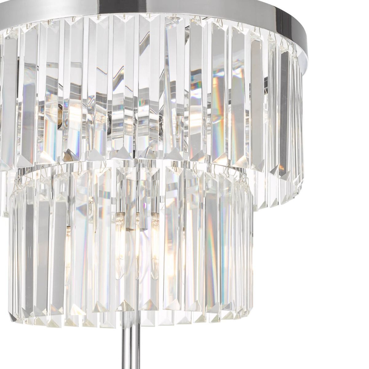 Angel 6 Light Floor Lamp Crystal and Polished Chrome