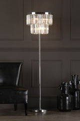 Angel 6 Light Floor Lamp Crystal and Polished Chrome