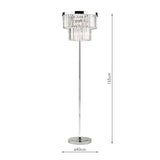 Angel 6 Light Floor Lamp Crystal and Polished Chrome