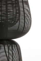 Matte Black Aboso Table Lamp - 24cm Diameter, 54cm Height