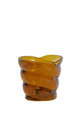 Brown Malea Glass Tealight Holder 10x7x9 cm