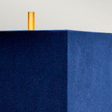 Apollo Brushed Brass Table Lamp with Navy Hexagonal Shade