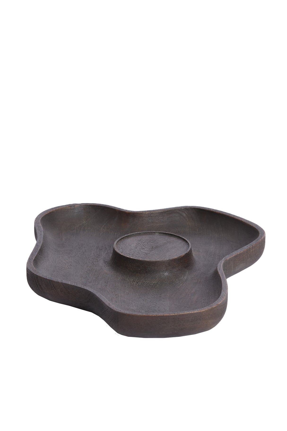 Dark Brown Matt Coja Wood Candle Holder 38.5x31x4 cm