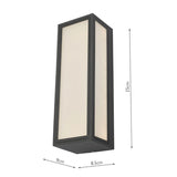 Arham Outdoor Wall Light Matt Grey Frosted Glass IP65 LED