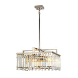 Aries Large 4-Light Chandelier with Polished Nickel and Crystal Accents