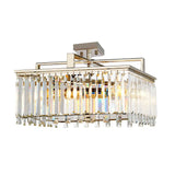 Aries Large 4-Light Chandelier with Polished Nickel and Crystal Accents
