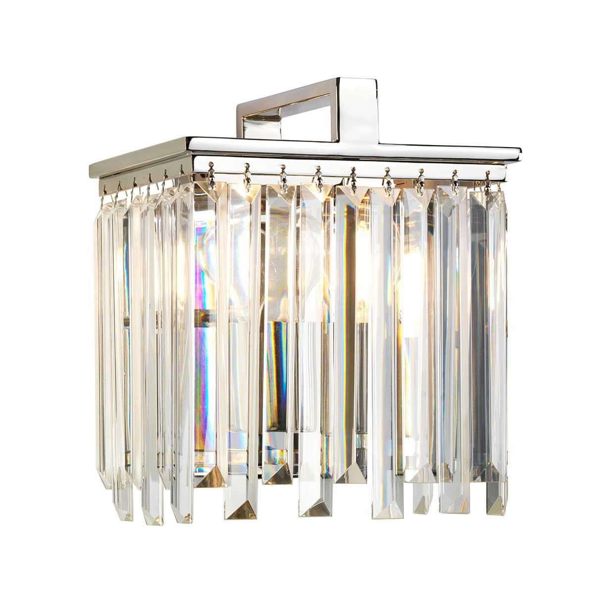 Aries 1-Light Polished Nickel Wall Sconce with Crystals
