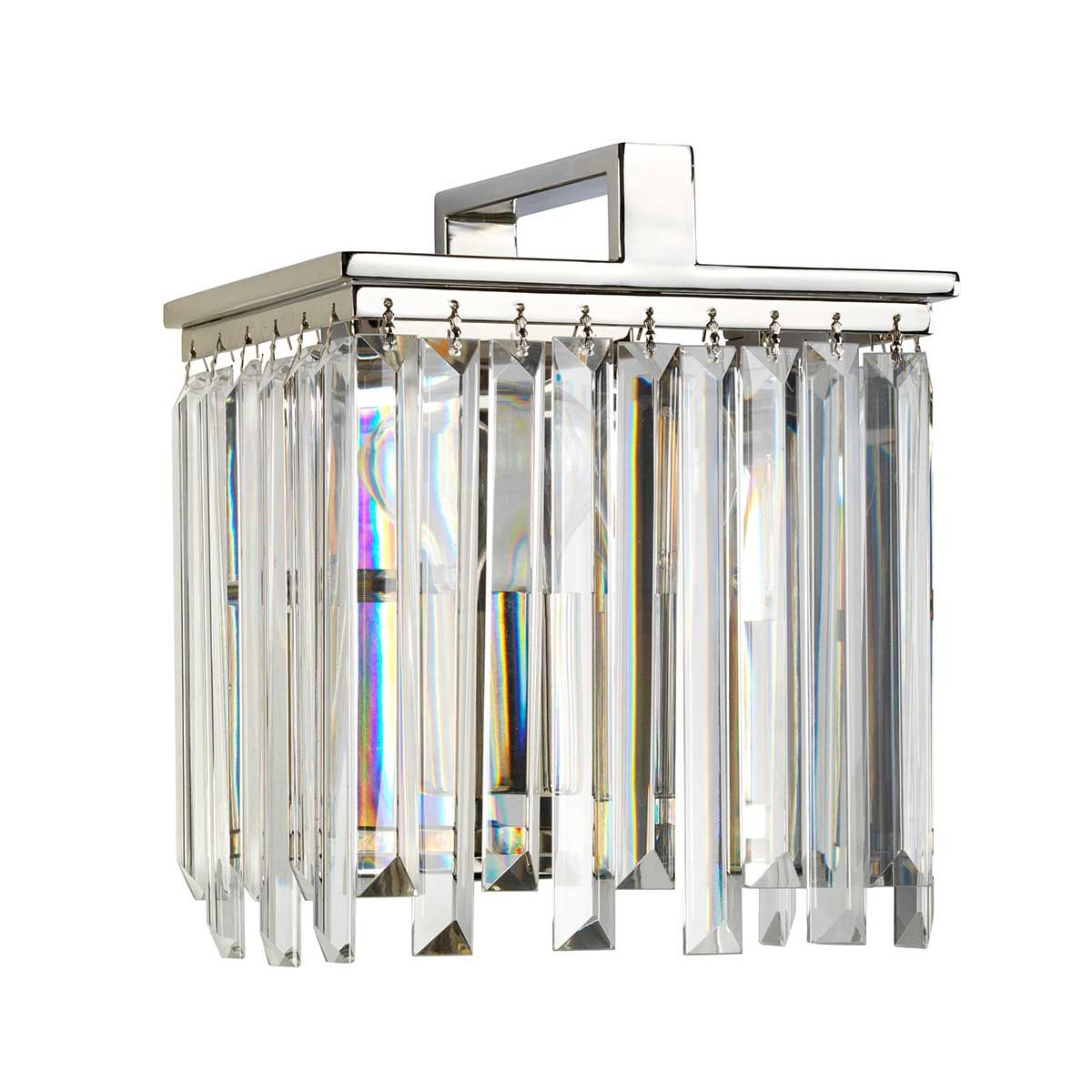 Aries 1-Light Polished Nickel Wall Sconce with Crystals