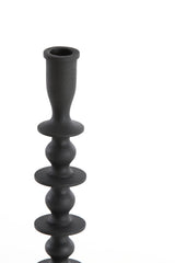 Elegant Black Matte Candle Holder, 34.5 cm