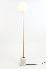 Antique Bronze and Matte White Glass Floor Lamp, 25x156 cm - Medina Design