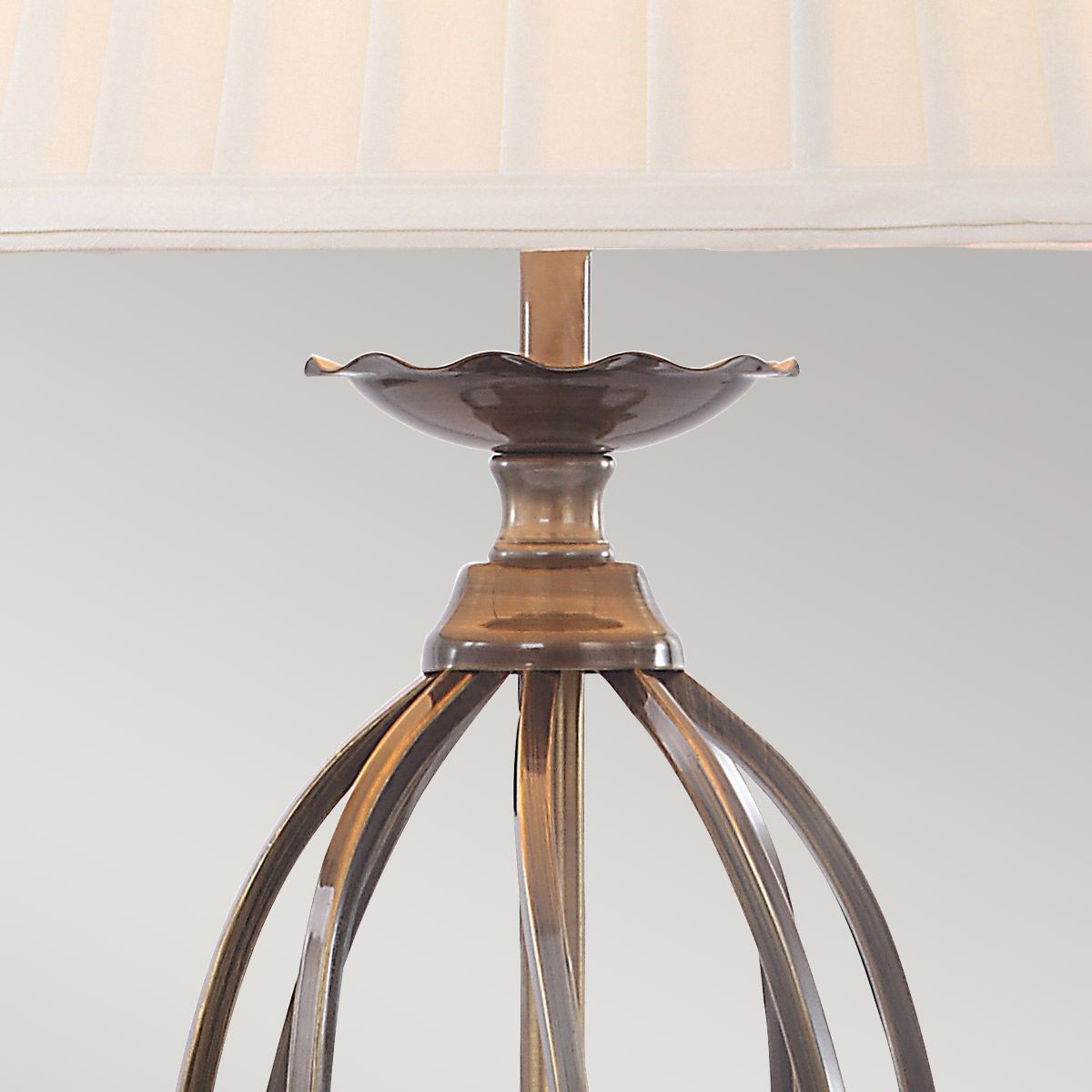 Handcrafted Aged Brass Scroll Table Lamp