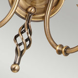 Elegant Double Light Wall Sconce in Aged Brass Finish