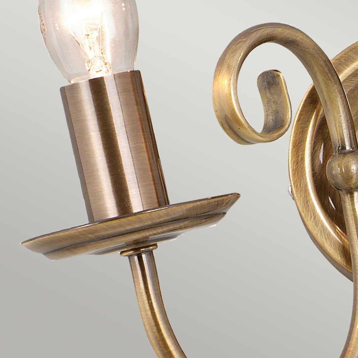 Elegant Double Light Wall Sconce in Aged Brass Finish
