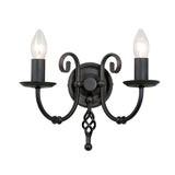 Handcrafted Elegance 2-Light Black Wall Sconce