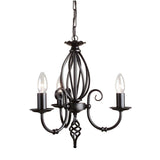 Timeless Black Steel Artisan Chandelier with Scroll Detailing