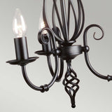 Timeless Black Steel Artisan Chandelier with Scroll Detailing