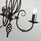 Timeless Black Steel Artisan Chandelier with Scroll Detailing