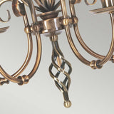Elegant Artisan 5-Light Ceiling Chandelier in Aged Brass Finish
