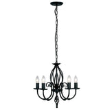 Classic Elegance 5 Light Black Steel Chandelier
