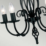 Classic Elegance 5 Light Black Steel Chandelier