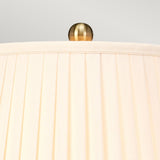 Elegant Arum Lily Porcelain Table Lamp with Pleated Shade