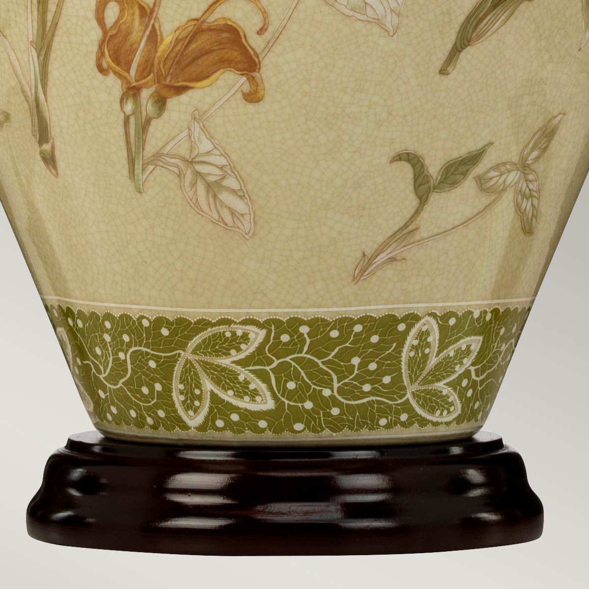 Elegant Arum Lily Porcelain Table Lamp with Pleated Shade