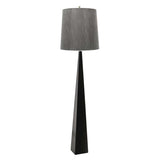 Sleek Satin Black Pyramid Floor Lamp with Polished Nickel Accents