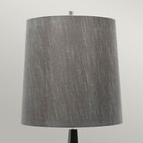 Sleek Satin Black Pyramid Floor Lamp with Polished Nickel Accents