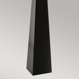 Sleek Satin Black Pyramid Floor Lamp with Polished Nickel Accents