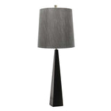 Sleek Ascent Black Table Lamp with Dark Grey Shade