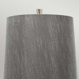 Sleek Ascent Black Table Lamp with Dark Grey Shade