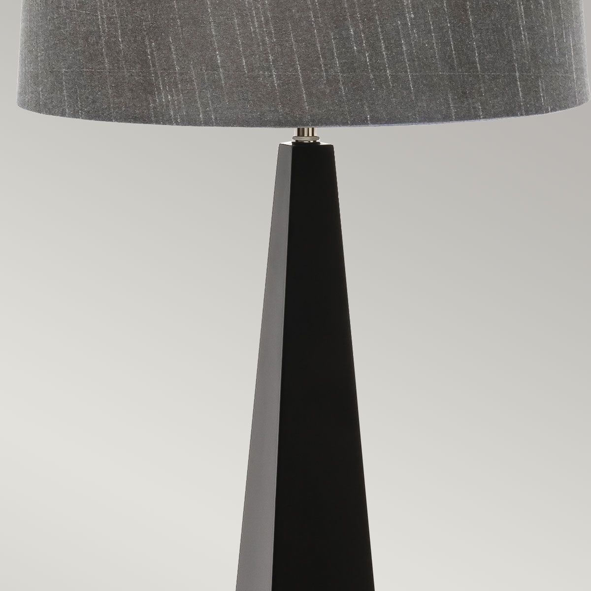 Sleek Ascent Black Table Lamp with Dark Grey Shade