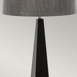 Sleek Ascent Black Table Lamp with Dark Grey Shade