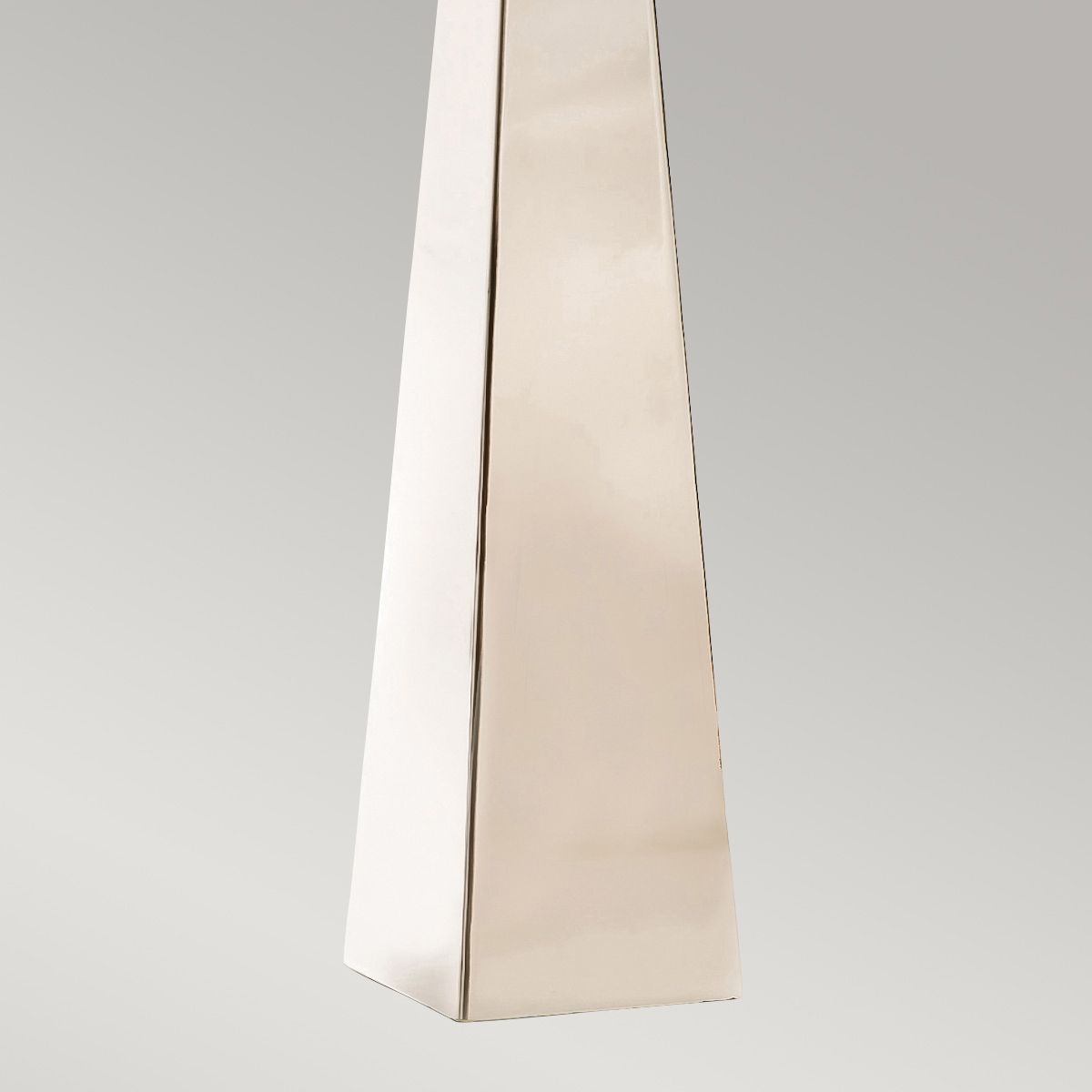 Polished Nickel Tapered Table Lamp with Dark Grey Silk Shade