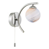Atiya Wall Light Polished Chrome With Planet Style Glass