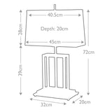 Elegant Atlas Brushed Brass Table Lamp with Marble Base and Black Shade