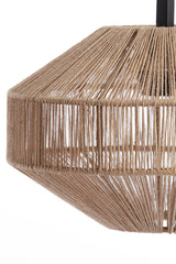Decorative Black & Natural Wood Table Lamp - 26x60 cm Lyra Design