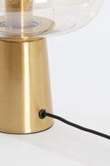 Artisan Amber Mist Glass Table Lamp with Gold Accents