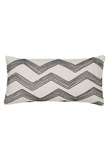 Elegant Mackey Beige and Black Lumbar Cushion 60x30 cm