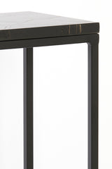 Dual Console Set in Elegant Black with Agate Accent - Sleek Design 120x25x72+140x25x82 cm