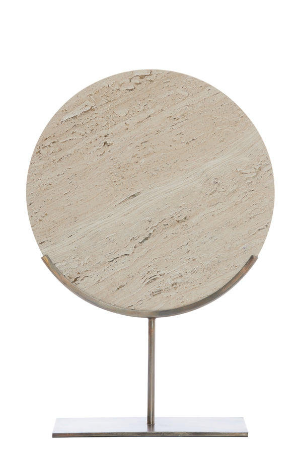 Elegant Sand Travertine Sculpture on Base 35x10x51.5 cm