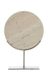 Elegant Sand Travertine Sculpture on Base 35x10x51.5 cm