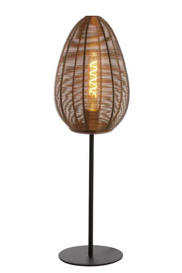 Elegant Vintage Bronze and Matte Black Table Lamp, 20x67 cm