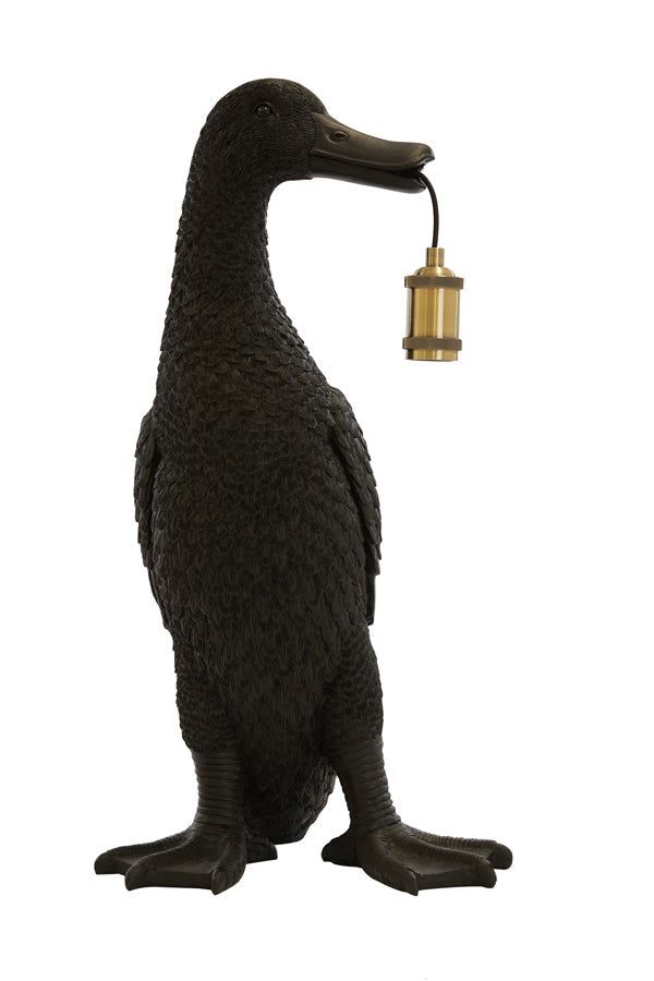 Elegant Black Duck Table Lamp 32x31x65 cm