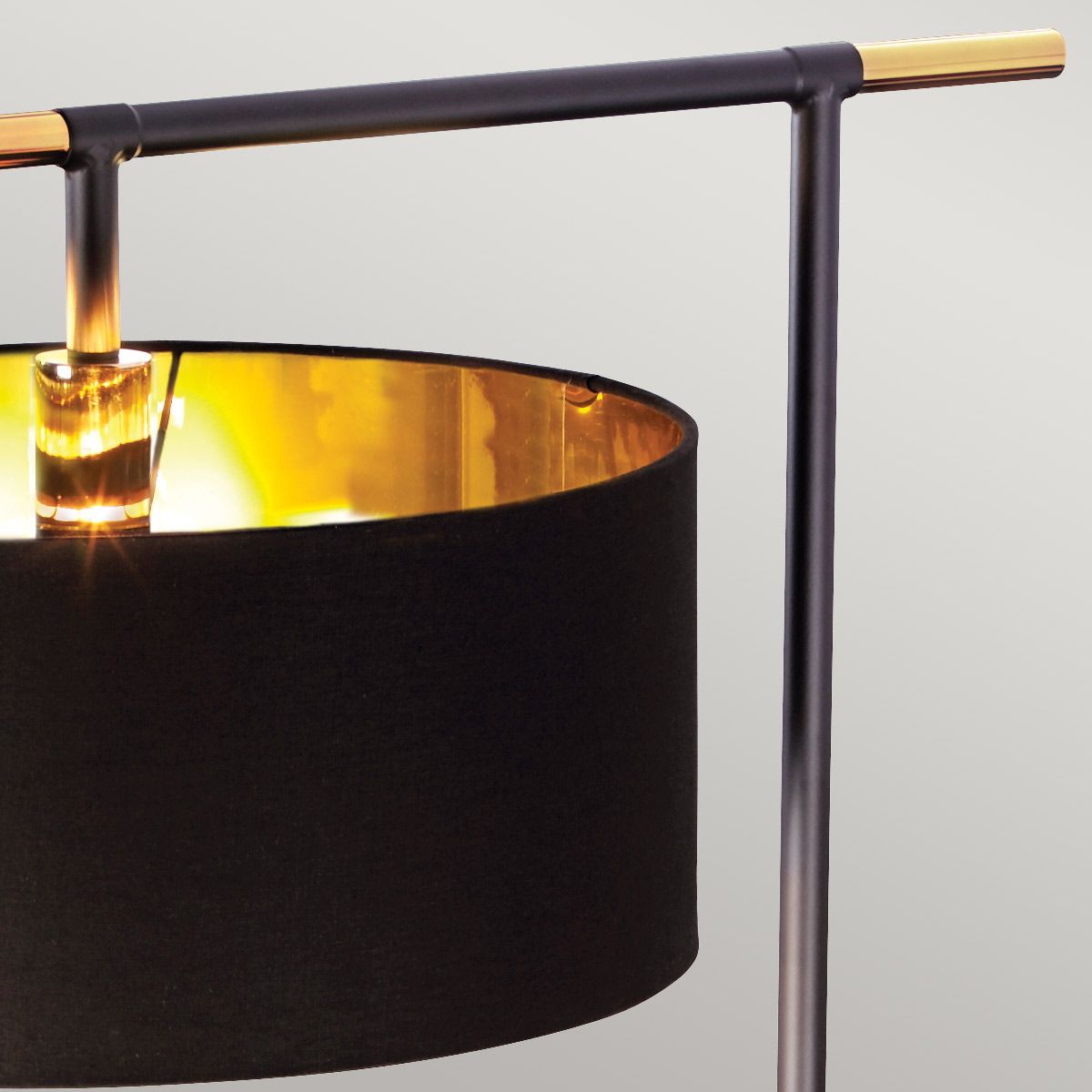 Balance 1 Light Floor Lamp Black/ Polished Brass