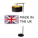 Balance 1 Light Floor Lamp Black/ Polished Brass