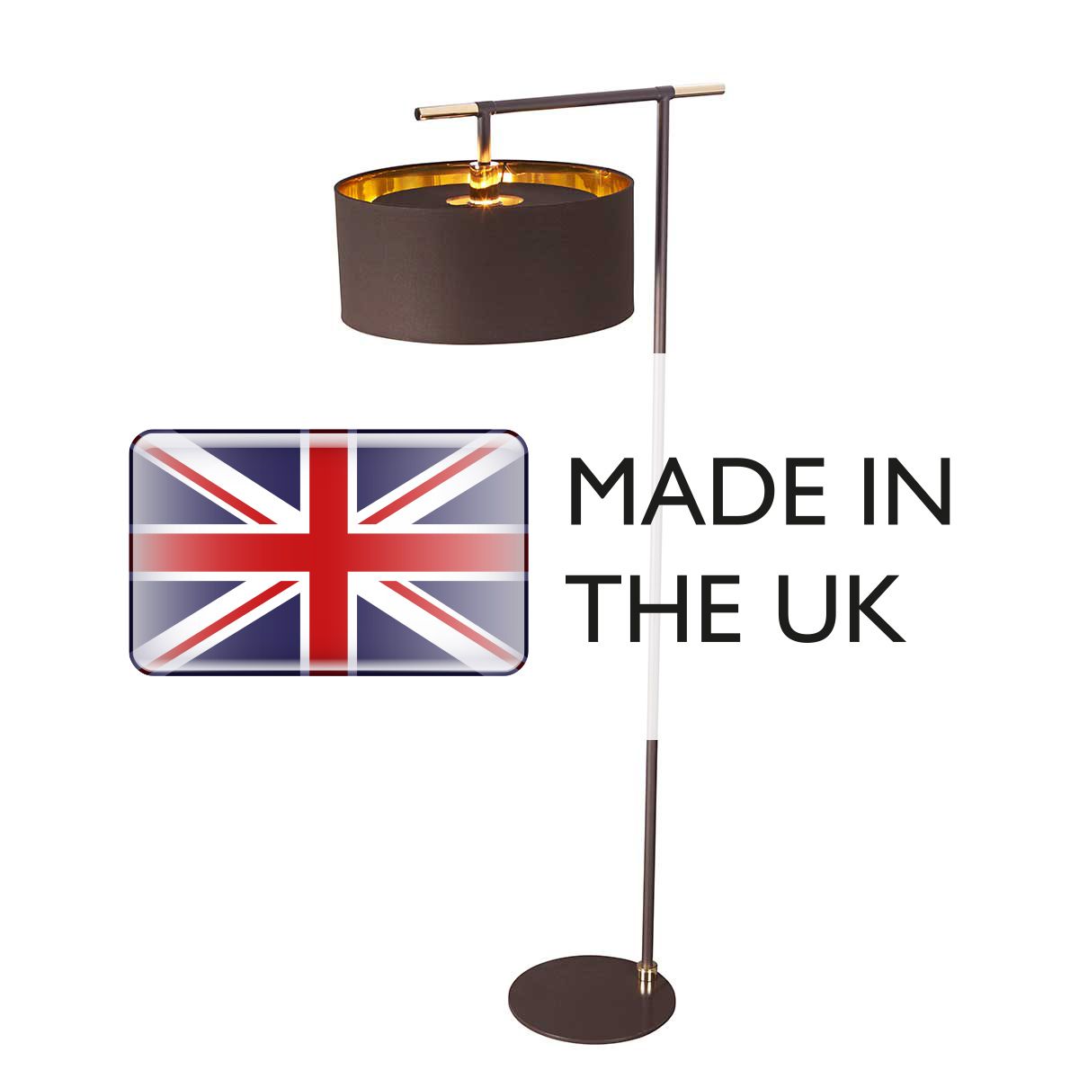 Elegant Brown and Brass Balance Floor Lamp